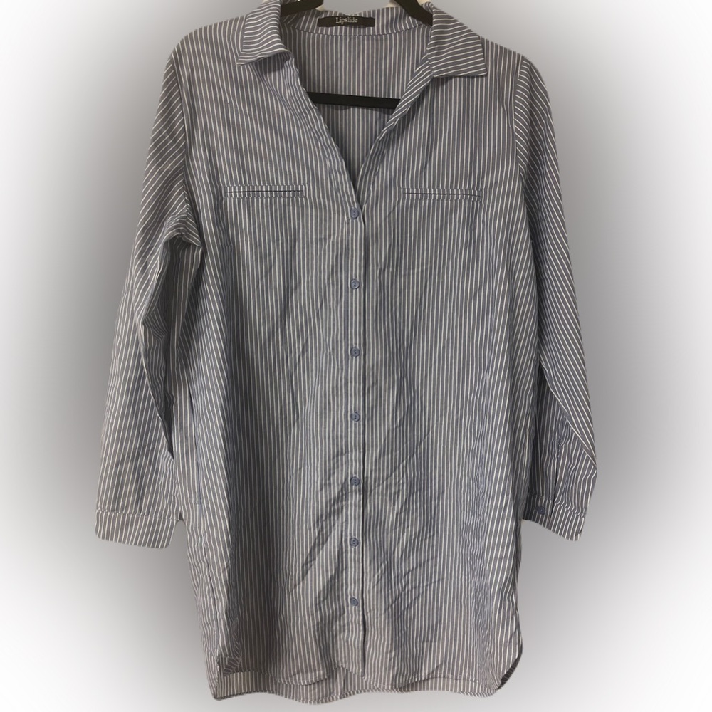Lipslide blue/white pinstripe shirt